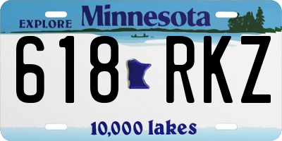 MN license plate 618RKZ