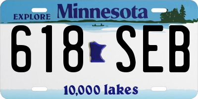 MN license plate 618SEB
