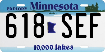 MN license plate 618SEF