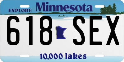 MN license plate 618SEX