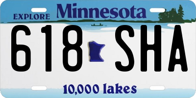 MN license plate 618SHA
