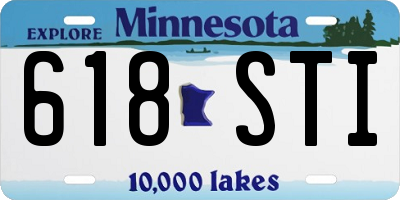MN license plate 618STI