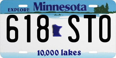 MN license plate 618STO