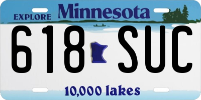 MN license plate 618SUC