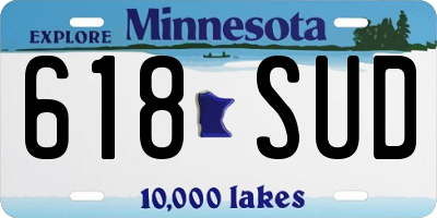 MN license plate 618SUD