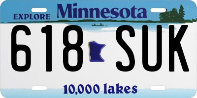 MN license plate 618SUK
