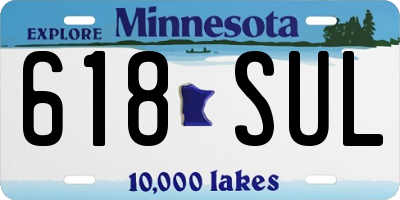 MN license plate 618SUL