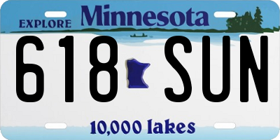MN license plate 618SUN