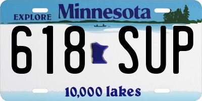 MN license plate 618SUP