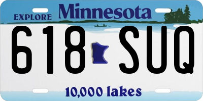 MN license plate 618SUQ