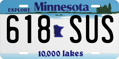 MN license plate 618SUS
