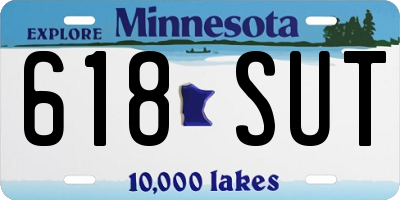 MN license plate 618SUT