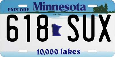 MN license plate 618SUX