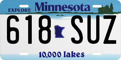 MN license plate 618SUZ