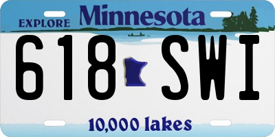 MN license plate 618SWI