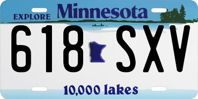 MN license plate 618SXV