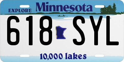 MN license plate 618SYL