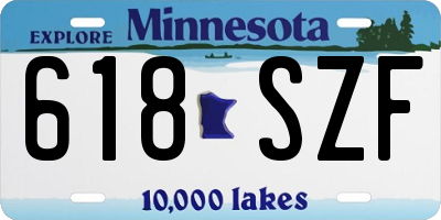 MN license plate 618SZF