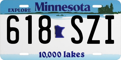 MN license plate 618SZI