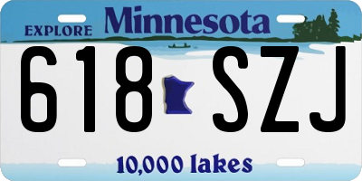 MN license plate 618SZJ