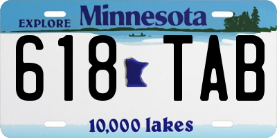 MN license plate 618TAB