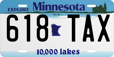 MN license plate 618TAX