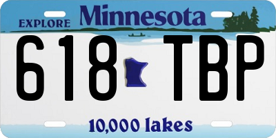 MN license plate 618TBP