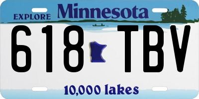 MN license plate 618TBV