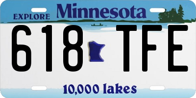 MN license plate 618TFE