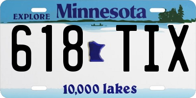 MN license plate 618TIX