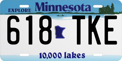 MN license plate 618TKE