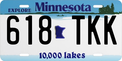 MN license plate 618TKK