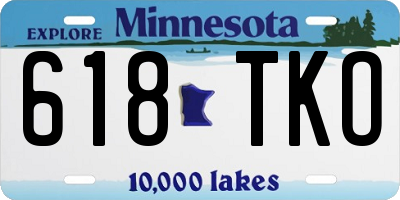 MN license plate 618TKO