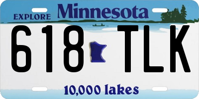 MN license plate 618TLK