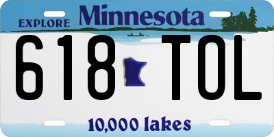 MN license plate 618TOL