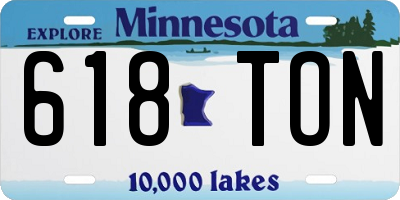 MN license plate 618TON
