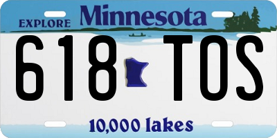 MN license plate 618TOS