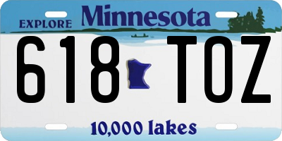 MN license plate 618TOZ