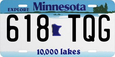MN license plate 618TQG