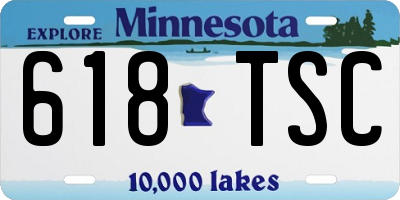 MN license plate 618TSC
