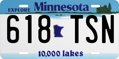MN license plate 618TSN