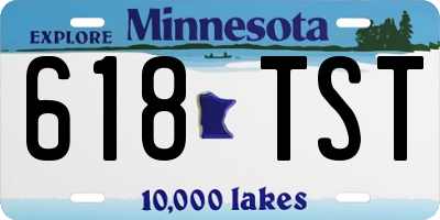 MN license plate 618TST