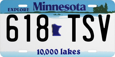 MN license plate 618TSV