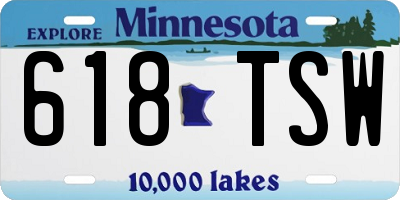 MN license plate 618TSW