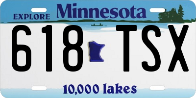 MN license plate 618TSX
