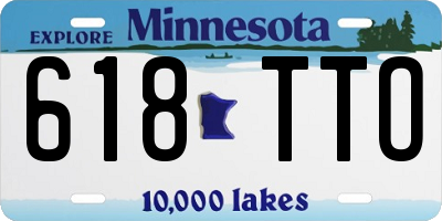 MN license plate 618TTO