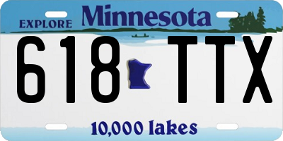 MN license plate 618TTX