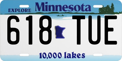 MN license plate 618TUE
