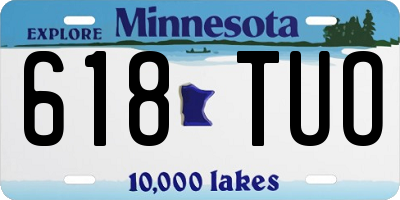 MN license plate 618TUO