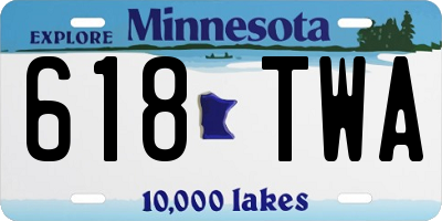 MN license plate 618TWA